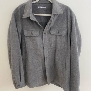 Zara Men's Charcoal Shirt Jacket